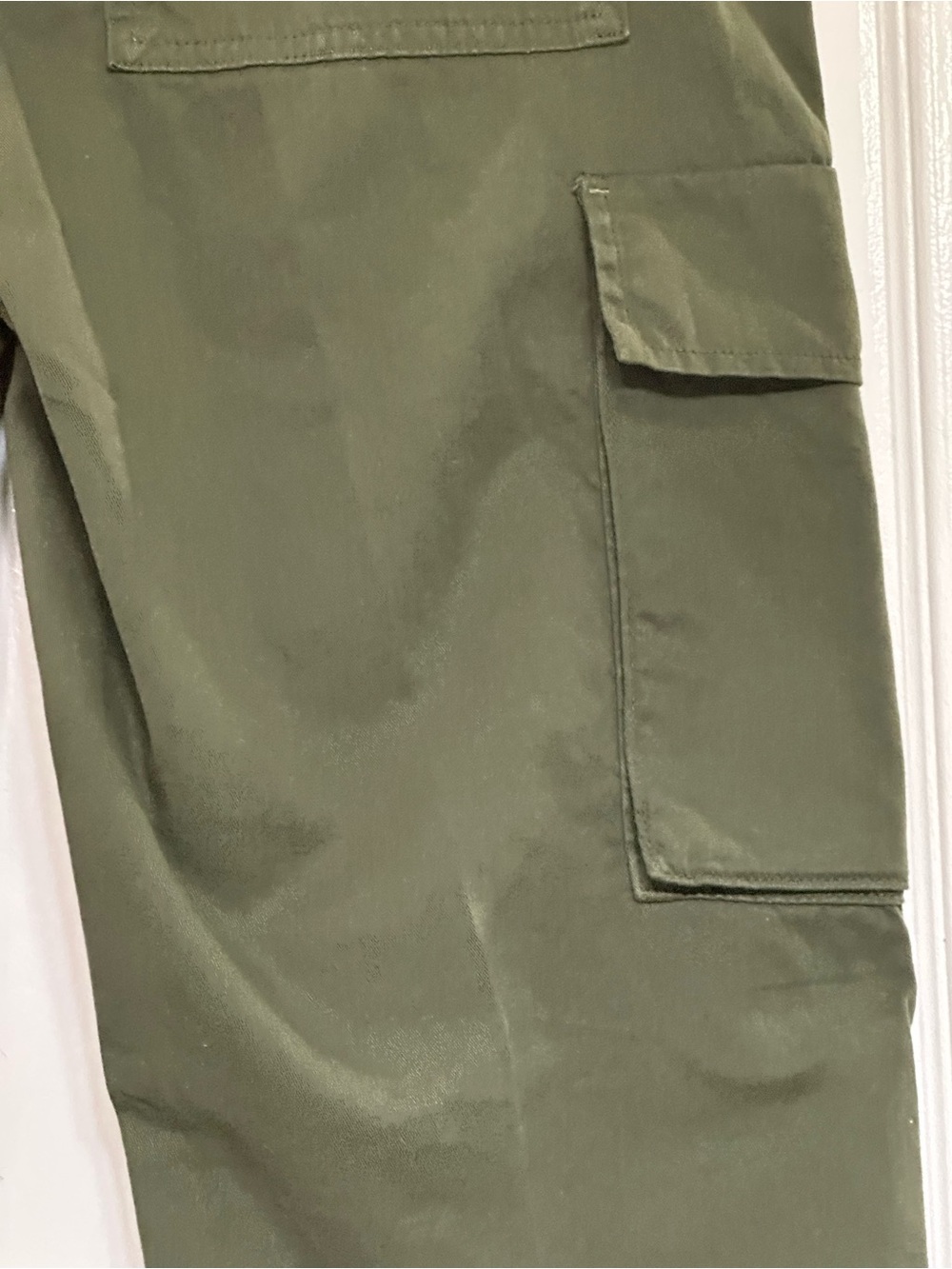 FRAME Olive Green Cargo Pants Sz 29 Cropped Straight Leg Military Utility Cotton - Picture 8 of 13